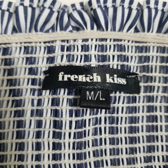 French Kiss Stripe Off the Shoulder Oversized Top M/L - Picture 8 of 12